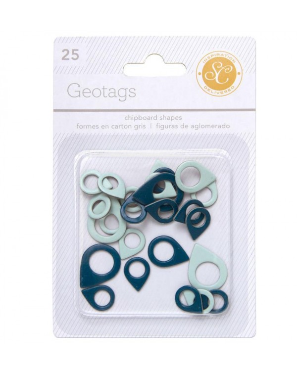 CHIPBOARD SHAPES GEOTAGS BLUE STUDIO CALICO