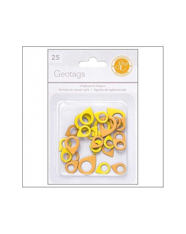 CHIPBOARD SHAPES GEOTAGS YELLOW STUDIO CALICO