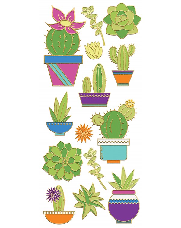 STICKERS ENAMELS FAUX CACTUS PAPER HOUSE STICKY PIX