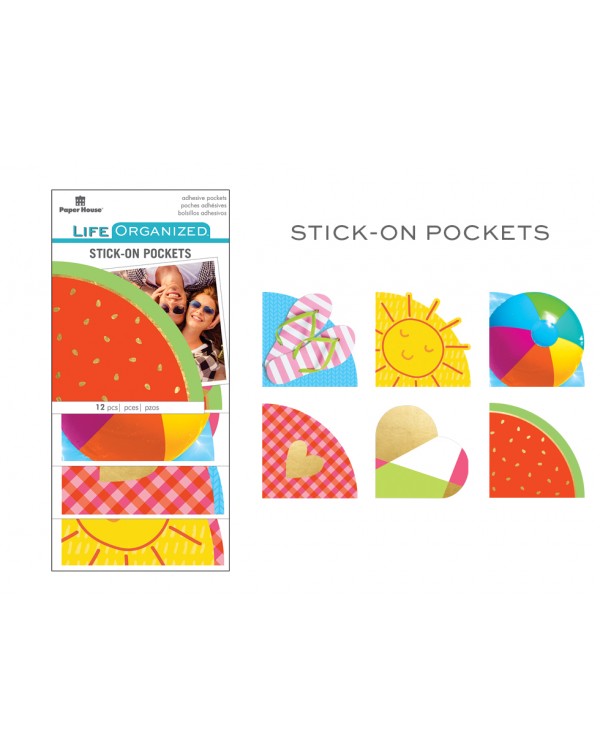 STICKERS STICK ON POCKETS SUMMER FUN LIFE ORGANIZED PAPER HOUSE