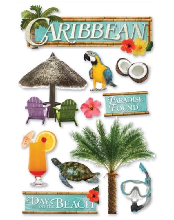 STICKERS 3D CARIBBEAN PAPER HOUSE