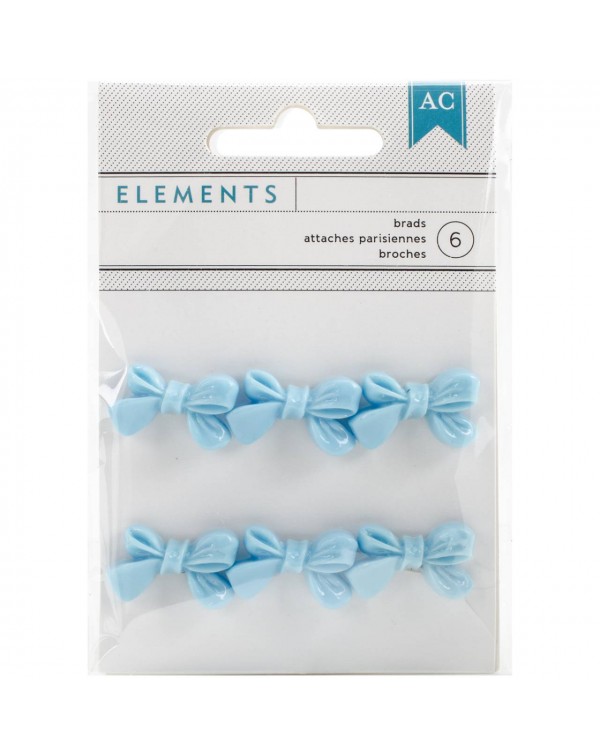 BRADS ELEMENTS SHAPED RESIN BLUE BOW AMERICAN CRAFTS