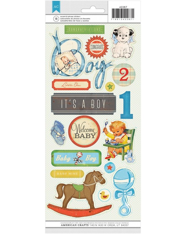 STICKERS CLEAR BABY BOY AMERICAN CRAFTS