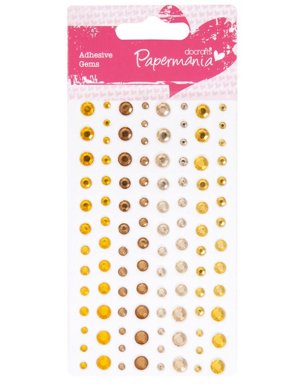 STRASS AUTOADHESIVOS 104 U. MIX DE ORO PAPERMANIA