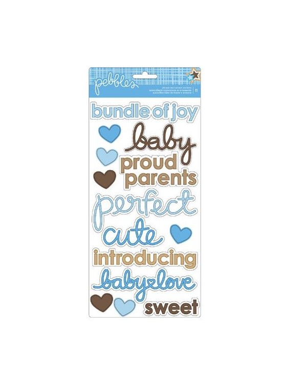 STICKERS BABY BOY DELIVERY SPECIAL ACCENTS & PHRASES 2 PEBBLES