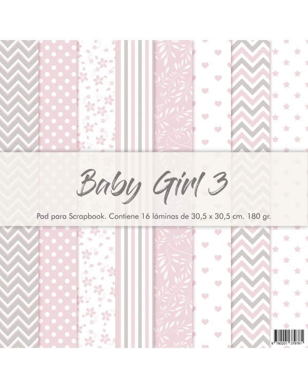 PAD DE PAPELES 12"x12" BABY GIRL 3