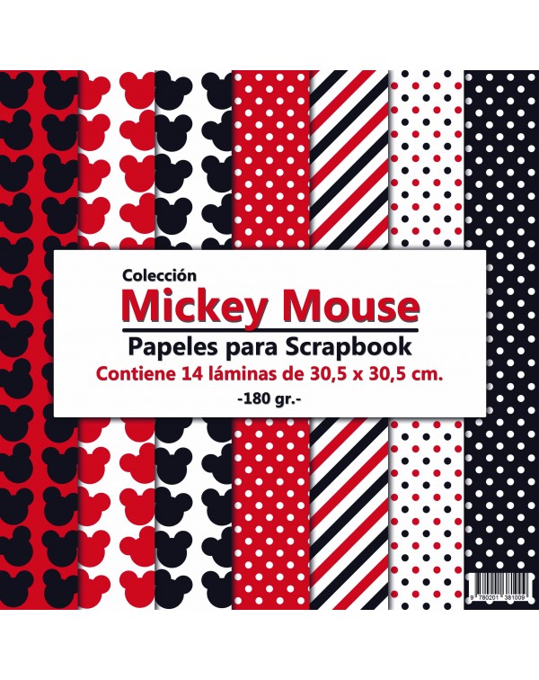 PAD DE PAPELES 12"x12" MICKEY MOUSE