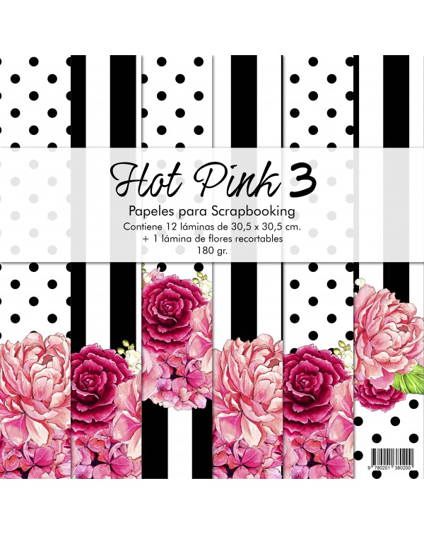 PAD DE PAPELES 12"x12" HOT PINK 3