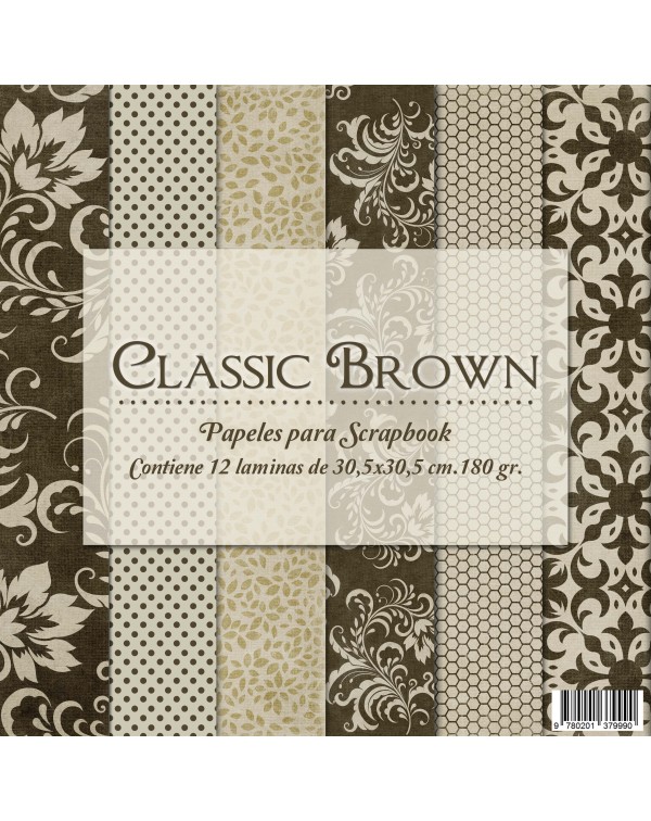 PAD DE PAPELES 12"x12" CLASSIC BROWN