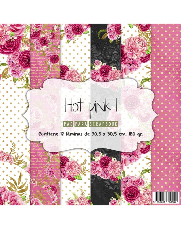 PAD DE PAPELES 12"x12" HOT PINK 1