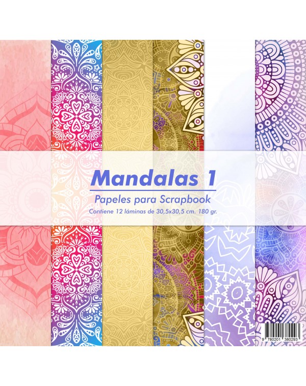 PAD DE PAPELES 12"x12" MANDALAS 1