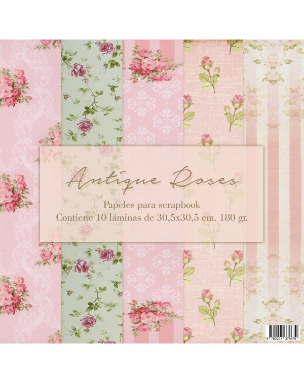 PAD DE PAPELES 12"x12" ANTIQUE ROSES