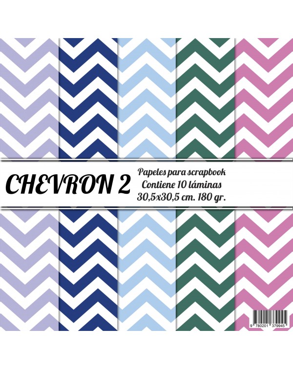 PAD DE PAPELES 12"x12" CHEVRON 2