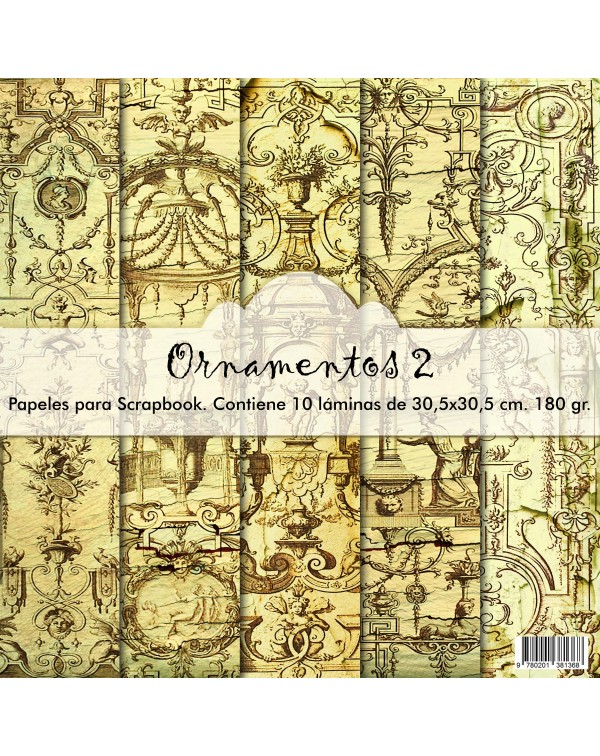 PAD DE PAPELES 12"x12" ORNAMENTOS 2