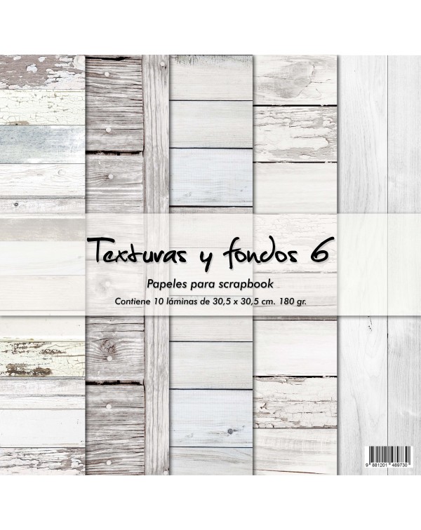 PAD DE PAPELES 12"x12" TEXTURAS Y FONDOS 6