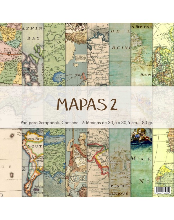 PAD DE PAPELES 12"x12" MAPAS 2