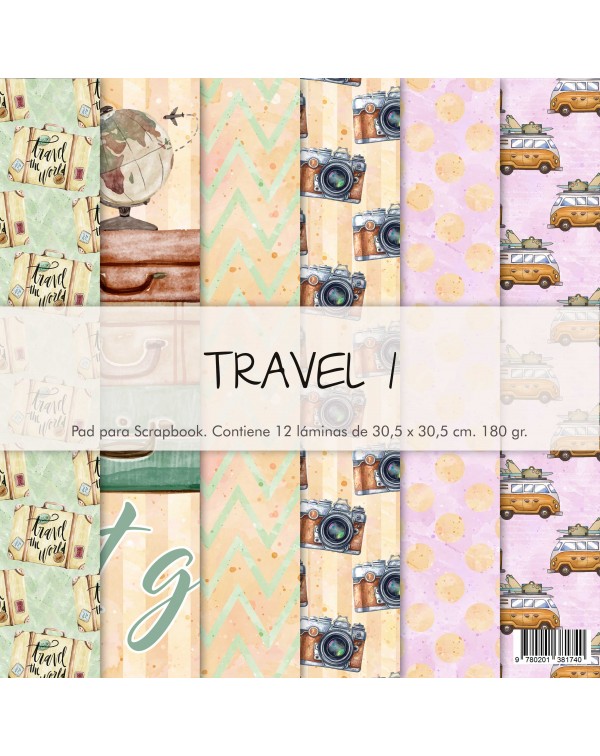 PAD DE PAPELES 12"x12" TRAVEL 1