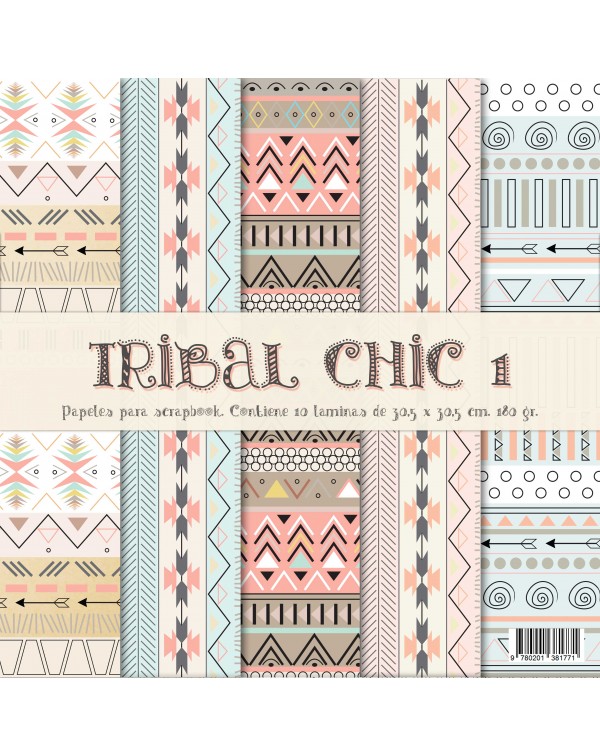 PAD DE PAPELES 12"x12" TRIBAL CHIC 1