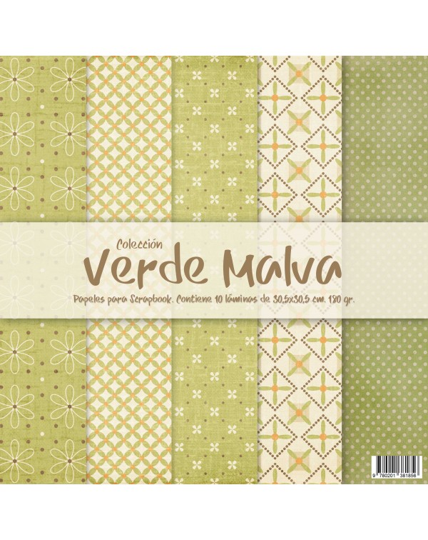 PAD DE PAPELES 12"x12" VERDE MALVA