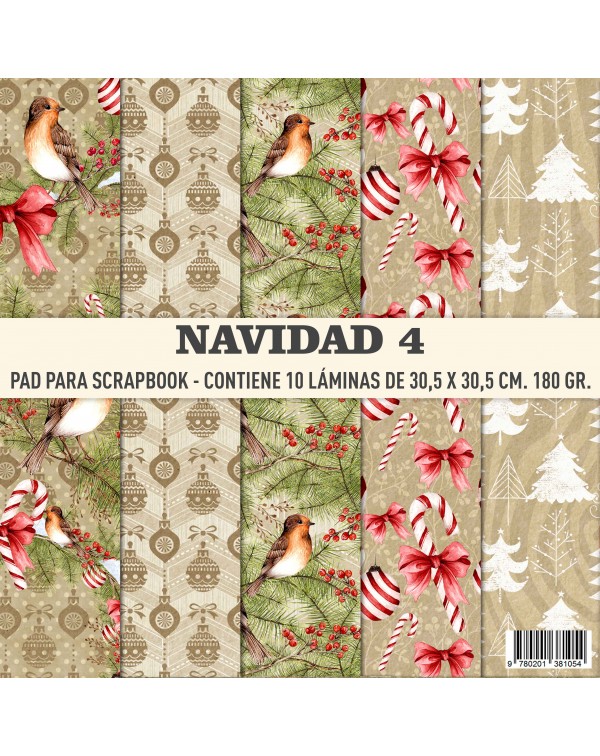 PAD DE PAPELES 12" x 12" NAVIDAD 4