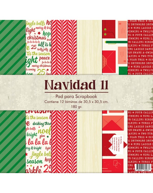 PAD DE PAPELES 12" x 12" NAVIDAD 11