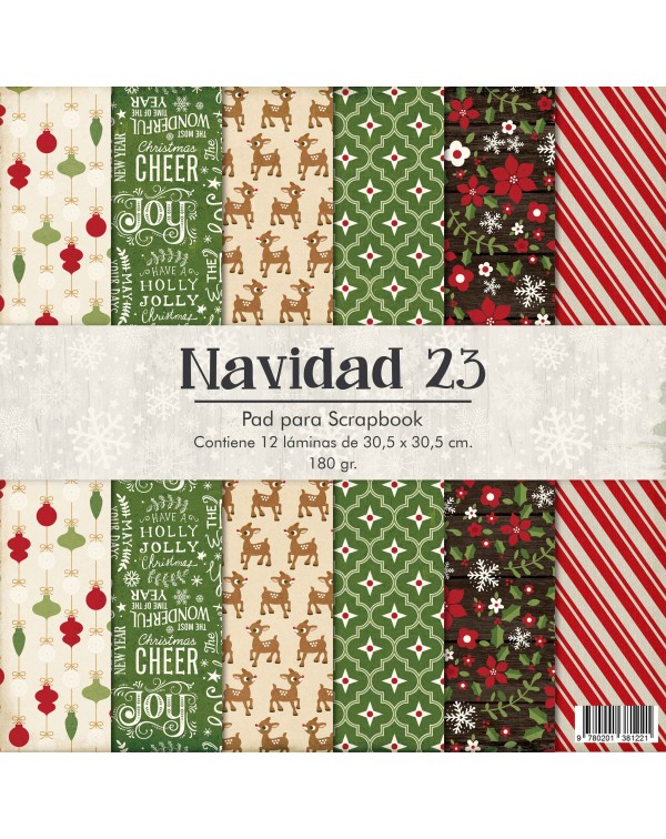 PAD DE PAPELES 12" x 12" NAVIDAD 23