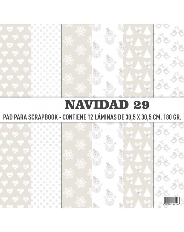 PAD DE PAPELES 12" x 12" NAVIDAD 29