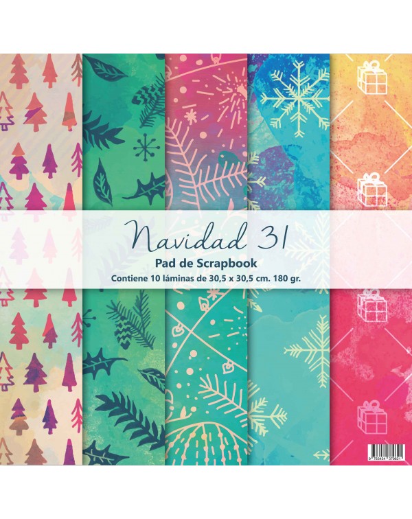 PAD DE PAPELES 12" x 12" NAVIDAD 31