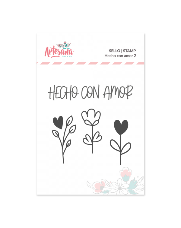 SELLO ACRILICO HECHO CON AMOR 2 ARTESANA TALLER