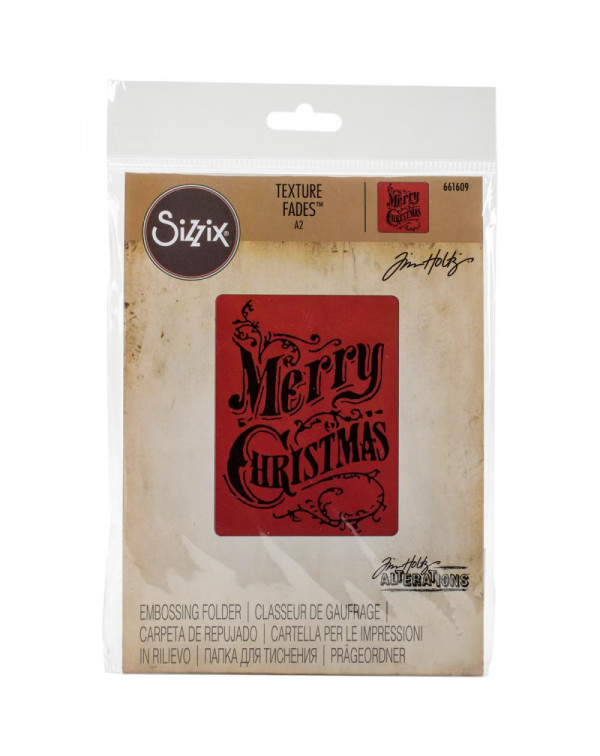 SIZZIX TEXTURED FADES CHRISTMAS SCROLL 661609