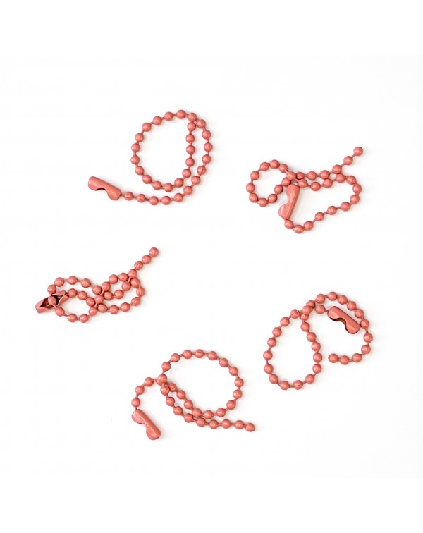 CADENAS METALICAS COLOR CORAL X 5 U ARTESANA TALLER