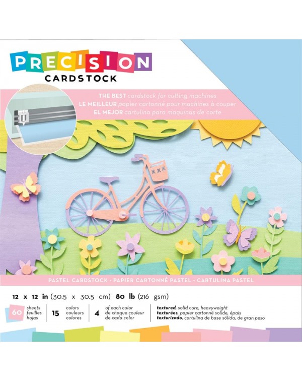 CARDSTOCK PRECISION 12X12 60 PKG AMERICAN CRAFT