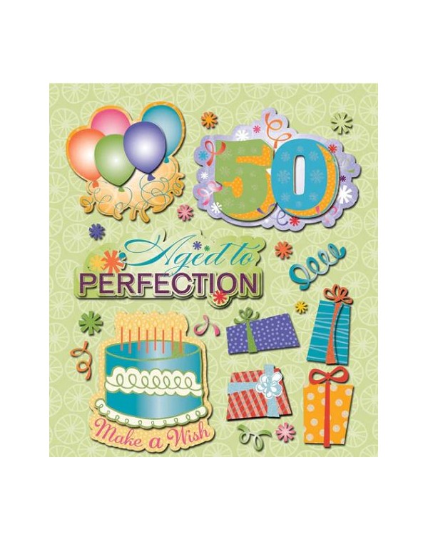 STICKERS EN CAPAS CUMPLE 50 LIFE´S LITTLE OCCASIONS K&COMPANY