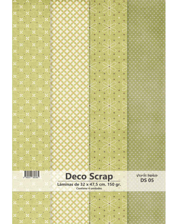 PAD DE PAPELES DECOSCRAP VERDE MALVA DS05