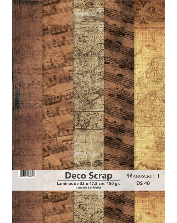 PAD DE PAPELES DECOSCRAP MANUSCRIPT 1 DS40