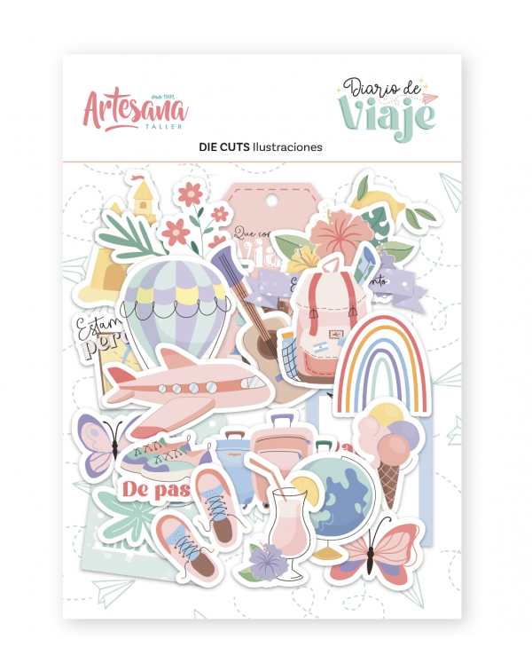 DIE CUTS ILUSTRACIONES DIARIO DE VIAJE ARTESANA TALLER