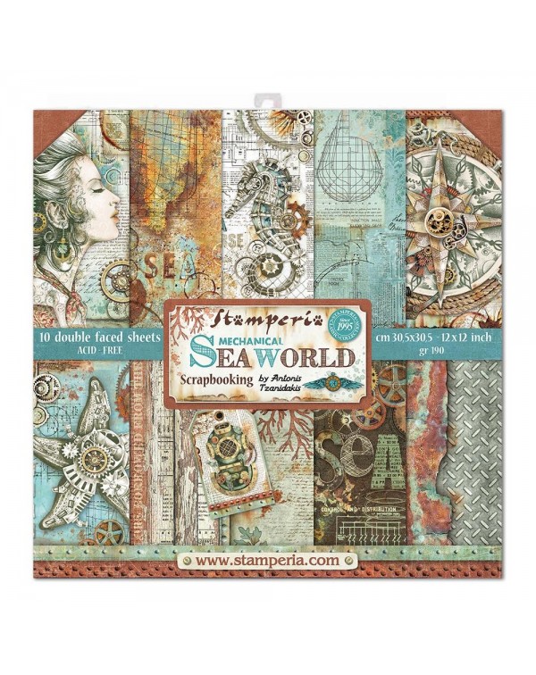 PAPER PAD 12X12 SEA WORLD STAMPERIA