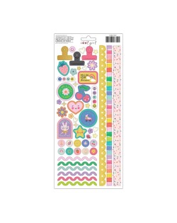 Paper House Life Organized Puffy Stickers - Kawaii
