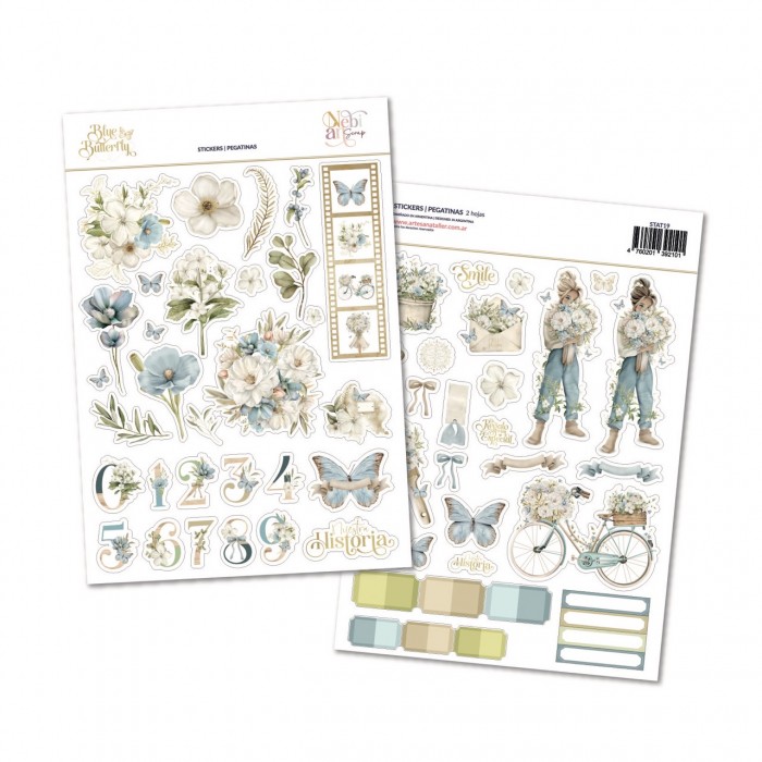 STICKERS BLUE BUTTERFLY NEBIAN ARTESANA TALLER