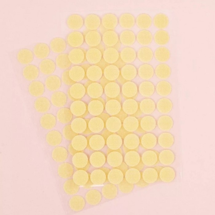 SET DE 60 CIRCULOS DE VELCRO AMARILLO 15MM