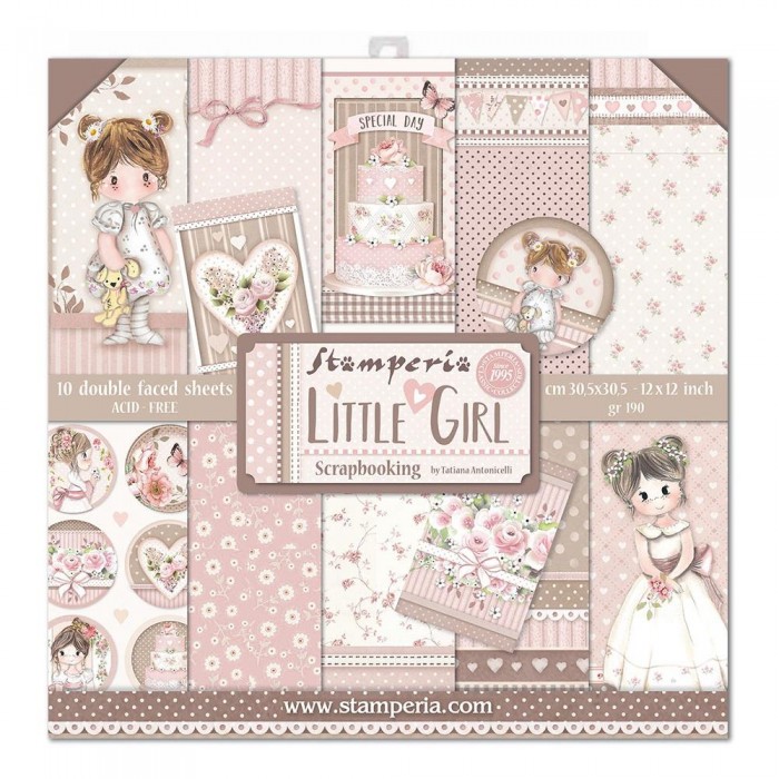 PAD DE PAPELES LITTLE GIRL DOBLE FAZ 12X12 10PKG STAMPERIA