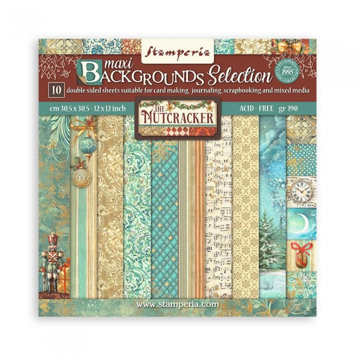 PAPER PAD NUTCRACKER BACKGROUND 12X12 STAMPERIA