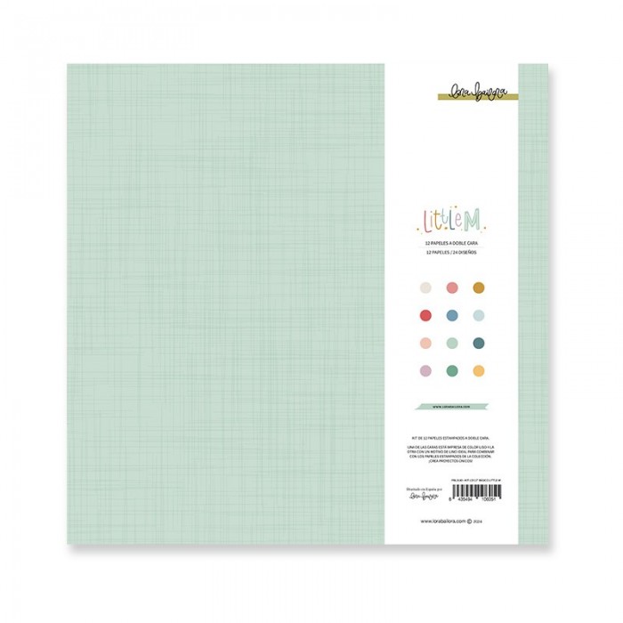 PAD DE PAPELES BASICOS 12X12 LITTLE M LORA BAILORA