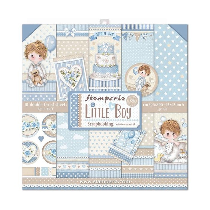 PAD DE PAPELES LITTLE BOY DOBLE FAZ 12X12 10PK STAMPERIA