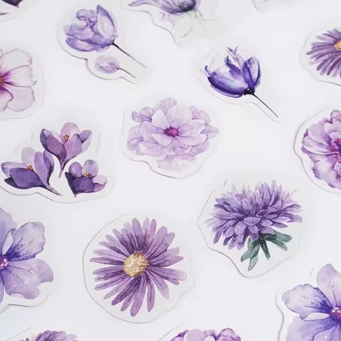 STICKERS AUTOADHESIVOS PURPLE FLOWERS