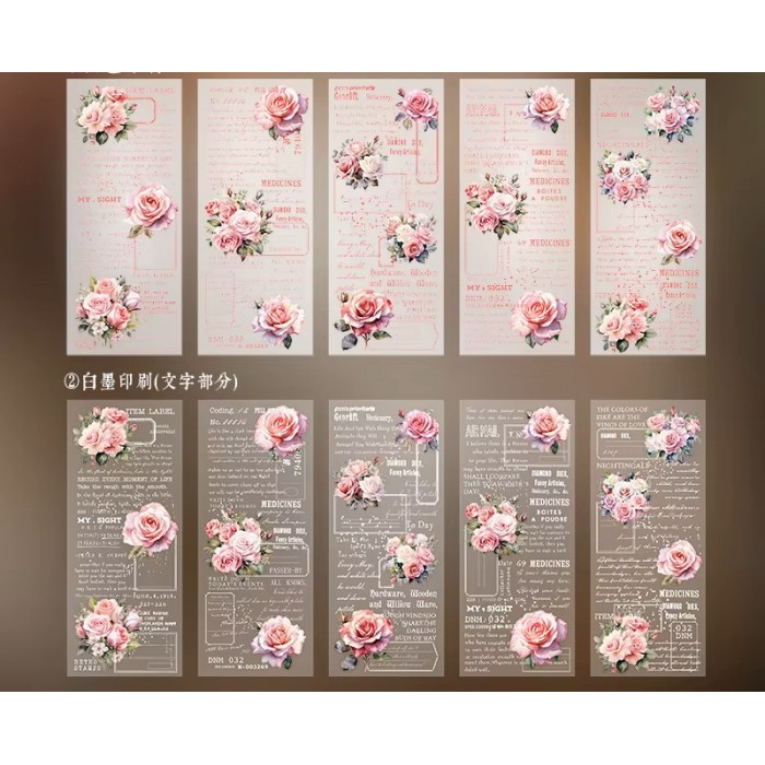 VELLUM IMPRESO ROSAS ROSADAS CHARM