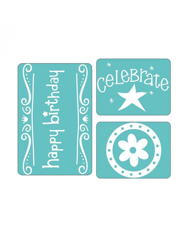 SIZZIX TEXTURED IMPRESSIONS BIRTHDAY SET