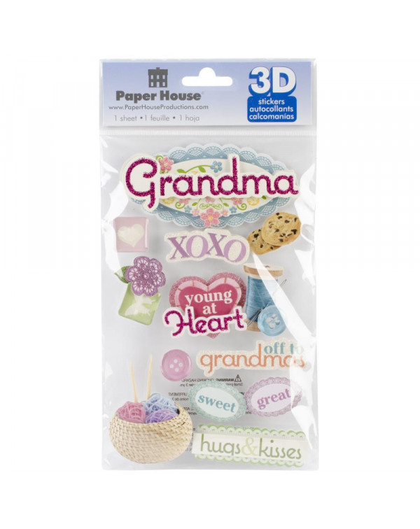 STICKERS 3D GRANDMA ABUELA PAPER HOUSE