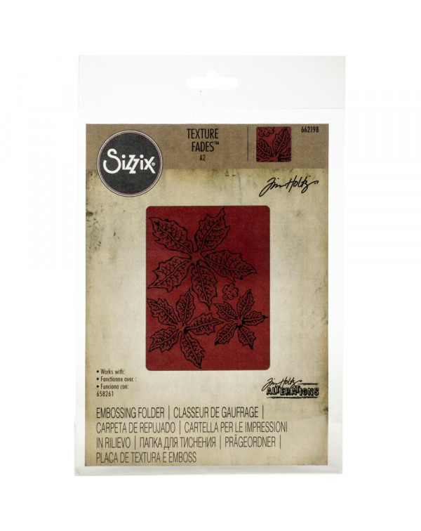 SIZZIX TEXTURE FADES 662198 TATTERED POINSETTIA