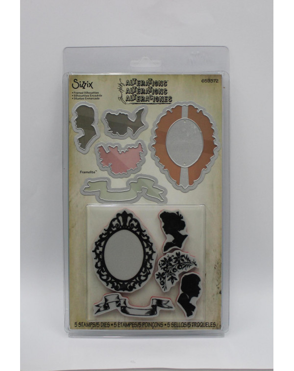 TROQUEL FRAMELITS W/STAMPS  FRAMED SILHOUETTES  SIZZIX